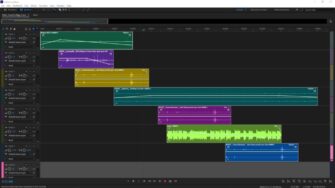 Screenshot of Audition, 7 discrete sounds mixed to form a story